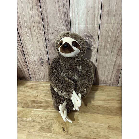 Aurora Sloth Plush Super Soft Cute Hands Attach Brown - Picture 1 of 8